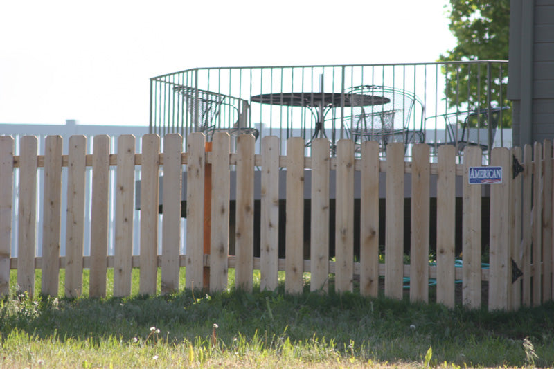 [100 Feet Of Fence] 4' Tall Cedar Wood Picket Complete Fence Package ...