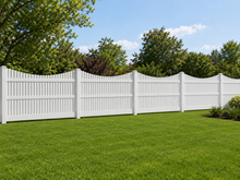 [75 Feet of Fence] 5' Tall Underscallop AFC-003 Vinyl Complete Fence Package