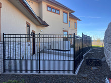 [300 Feet of Fence] 4' tall Ornamental Steel Flat Top Puppy Picket Complete Fence Package