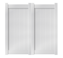 6' Tall x 6' Wide Double Drive Swing Vinyl Gate For Vinyl Fences (AFC-013)