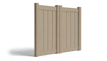6' Tall x 6' Wide Double Drive Swing Vinyl Gate For Vinyl Fences (AFC-C62)