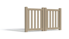 3' Tall x 6' Wide Double Drive Swing Vinyl Gate For Vinyl Fences (AFC-16)