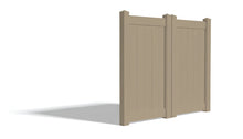 6' Tall x 6' Wide Double Drive Swing Vinyl Gate For Vinyl Fences (AFC-373)