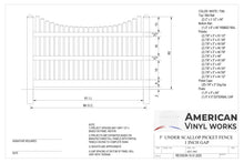5' Tall x 8' Wide Underscallop Picket Fence Panel w/ 1" Gap For Vinyl Fences (AFC-003)