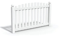 4' Tall x 6' Wide Overscallop Picket Fence Panel w/ 3" Gap For Vinyl Fences (AFC-016)