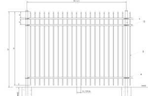 [350' Length] 6' Ornamental Spear Top Complete Fence Package