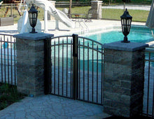 14' Aluminum Ornamental Double Swing Gate - Flat Top Series C - Over Arch