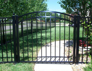5' Aluminum Ornamental Single Swing Gate - Flat Top Series C - Over Arch