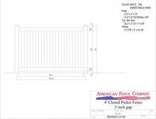 [100 Feet Of Fence] 4' Tall Closed Picket K-17 Vinyl Complete Fence Package