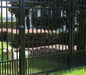8' Aluminum Ornamental Single Swing Gate - Spear Top Series B - No Arch
