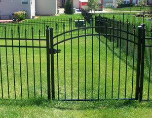 6' Aluminum Ornamental Single Swing Gate - Spear Top Series H - Over Arch