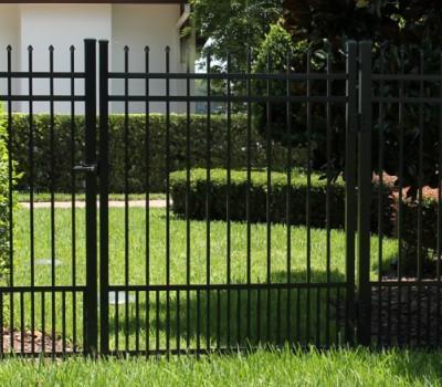 6' Aluminum Ornamental Single Swing Gate - Spear Top Series H - No Arch