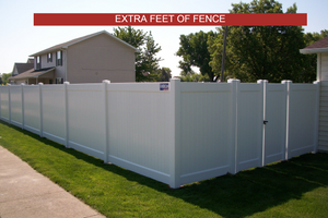 [Extra Feet Of Fence] Privacy Vinyl Complete Fence Package